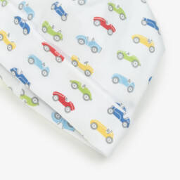 Kissy Kissy-Белая уютная шапка с принтом автомобиля для мальчиков | Childrensalon Outlet