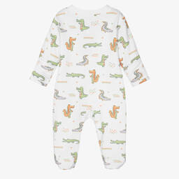 Kissy Kissy-Boys White Crocodile Crew Babygrow | Childrensalon Outlet