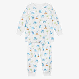 Kissy Kissy-Boys White Dino Territory Pima Cotton Pyjamas | Childrensalon Outlet