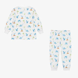 Kissy Kissy-Boys White Dino Territory Pima Cotton Pyjamas | Childrensalon Outlet