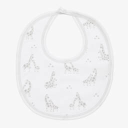 كيسي كيسي-مريلة بنقشة زرافة قطن لون أبيض للأطفال | Childrensalon Outlet