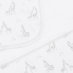 Kissy Kissy-Boys White Grey Giraffe Blanket | Childrensalon Outlet