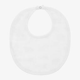 كيسي كيسي-مريلة قطن بيما لون أبيض للمواليد | Childrensalon Outlet