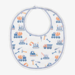 كيسي كيسي-مريلة قطن بيما لون أبيض للمواليد | Childrensalon Outlet