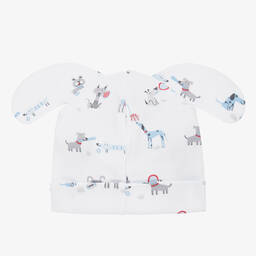Kissy Kissy-Boys White Pima Cotton Sporty Pups Hat | Childrensalon Outlet