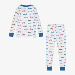 Kissy Kissy-Boys White Race Car Rally Cotton Pyjamas | Childrensalon Outlet