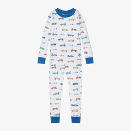 Kissy Kissy-Boys White Race Car Rally Cotton Pyjamas | Childrensalon Outlet