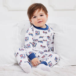 Kissy Kissy-Boys White Sports Stuff Cotton Pyjamas | Childrensalon Outlet