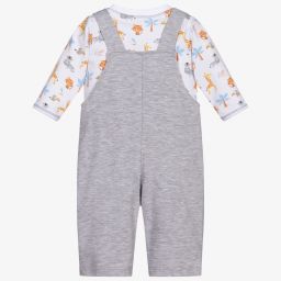 Kissy Kissy-طقم دانغريز قطن جيرسي لون رمادي للمواليد | Childrensalon Outlet