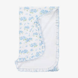 Kissy Kissy-Girls' Blue Floral Pima Blanket | Childrensalon Outlet