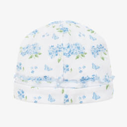 Kissy Kissy-Girls Blue Hydrangea Cotton Cap | Childrensalon Outlet