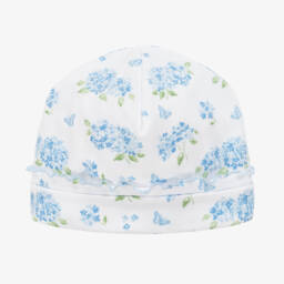 Kissy Kissy-Girls Blue Hydrangea Cotton Cap | Childrensalon Outlet