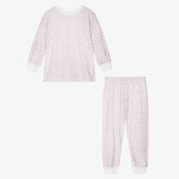 كيسي كيسي-بيجاما قطن بيما لون أبيض للبنات | Childrensalon Outlet