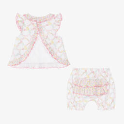 Kissy Kissy-Girls Elegant White Floral Bloomer Set | Childrensalon Outlet