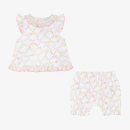 Kissy Kissy-Girls Elegant White Floral Bloomer Set | Childrensalon Outlet