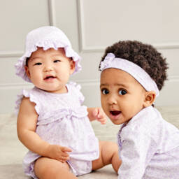 Kissy Kissy-Girls Lilac Cotton Sun Bonnet | Childrensalon Outlet