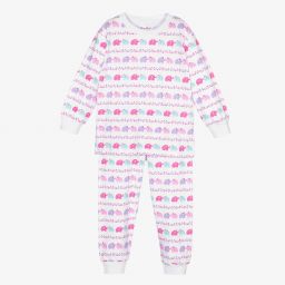 كيسي كيسي-بيجاما قطن بيما جيرسي لون زهري وأبيض للبنات | Childrensalon Outlet