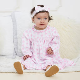 Kissy Kissy-Розовое платье из хлопка пима с бантиками | Childrensalon Outlet