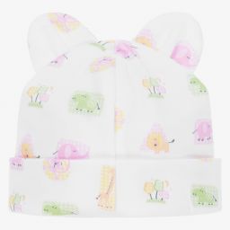 Kissy Kissy-قبعة قطن بيما لون أبيض للمولودات | Childrensalon Outlet