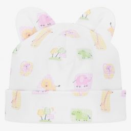 Kissy Kissy-قبعة قطن بيما لون أبيض للمولودات | Childrensalon Outlet