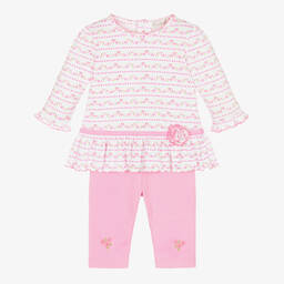 Kissy Kissy-طقم ليقنز  قطن بيما لون زهري للمولودات | Childrensalon Outlet