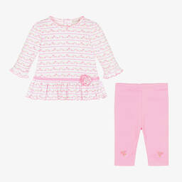 Kissy Kissy-طقم ليقنز  قطن بيما لون زهري للمولودات | Childrensalon Outlet