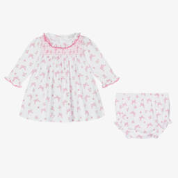 Kissy Kissy-Girls Pink Bow Floral Cotton Dress | Childrensalon Outlet
