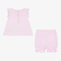 Kissy Kissy-Girls Pink Cotton Butterfly Flutters Shorts Set | Childrensalon Outlet