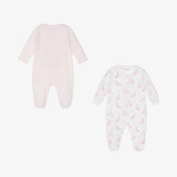 Kissy Kissy-أفرول بيبي غرو قطيفة وقطن لون زهري (عدد 2) | Childrensalon Outlet