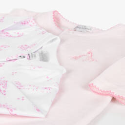 Kissy Kissy-أفرول بيبي غرو قطيفة وقطن لون زهري (عدد 2) | Childrensalon Outlet