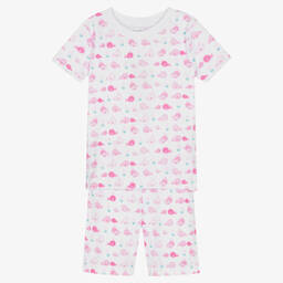 Kissy Kissy-Girls Pink Whalewatch Pima Cotton Short Pyjama Set | Childrensalon Outlet
