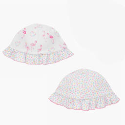 Kissy Kissy-Girls Reversible Flowers N Flamingos Hat | Childrensalon Outlet