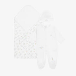 Kissy Kissy-طقم بيبي سوت أبيض للبنات بتطريز أرنب | Childrensalon Outlet