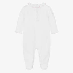 Kissy Kissy-Girls White Cotton Butterfly Flutters Babygrow | Childrensalon Outlet