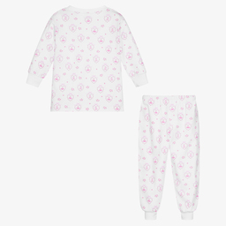 كيسي كيسي-بيجاما قطن بيما جيرسي لون أبيض للبنات | Childrensalon Outlet