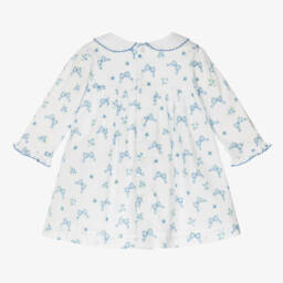 Kissy Kissy-Girls White Dress with Blue Bows | Childrensalon Outlet