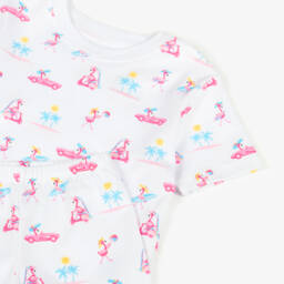 Kissy Kissy-ملابس نوم شاطئية بيضاء للبنات بنقشة الفلامنغو | Childrensalon Outlet