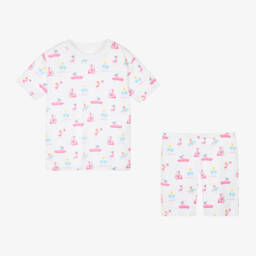 Kissy Kissy-ملابس نوم شاطئية بيضاء للبنات بنقشة الفلامنغو | Childrensalon Outlet