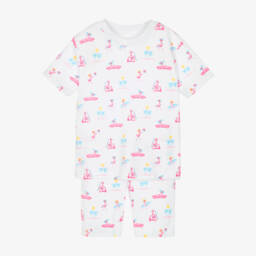 Kissy Kissy-ملابس نوم شاطئية بيضاء للبنات بنقشة الفلامنغو | Childrensalon Outlet