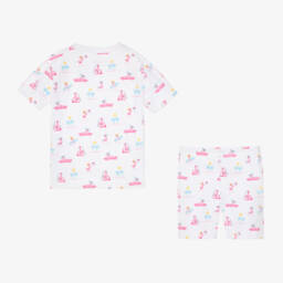 Kissy Kissy-ملابس نوم شاطئية بيضاء للبنات بنقشة الفلامنغو | Childrensalon Outlet