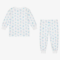 Kissy Kissy-Girls White Flowering Winter Blues Pyjamas | Childrensalon Outlet
