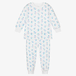 Kissy Kissy-Girls White Flowering Winter Blues Pyjamas | Childrensalon Outlet