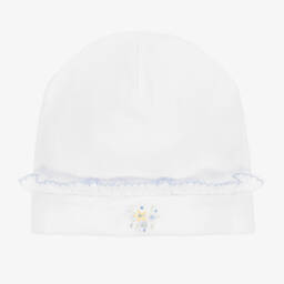 Kissy Kissy-قبعة قطن بيما لون أبيض للمولودات | Childrensalon Outlet