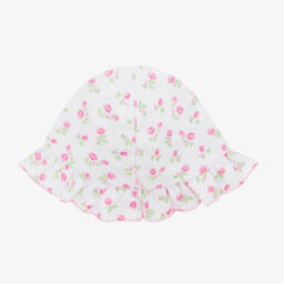 Kissy Kissy-قبعة بيضاء للبنات من بيما بتصميم زهور وردية | Childrensalon Outlet