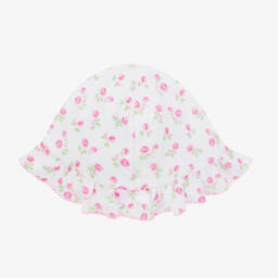 Kissy Kissy-قبعة بيضاء للبنات من بيما بتصميم زهور وردية | Childrensalon Outlet