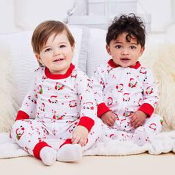 Kissy Kissy-بيجاما قطن بيما لون أبيض | Childrensalon Outlet