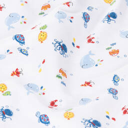 Kissy Kissy-Ocean Cotton Blanket (74cm) | Childrensalon Outlet