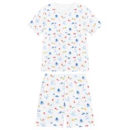 Kissy Kissy-بيجاما شورت قطن بيما لون أبيض للأولاد | Childrensalon Outlet