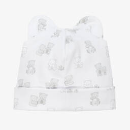 Kissy Kissy-Белая шапочка из хлопка пима с медвежатами | Childrensalon Outlet