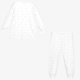 كيسي كيسي-بيجاما قطن بيما لون أبيض | Childrensalon Outlet